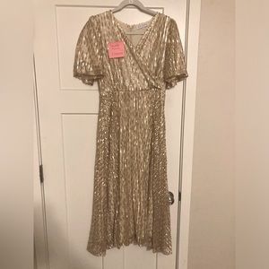 Ivy City Co. Goldie dress (in gold), Medium